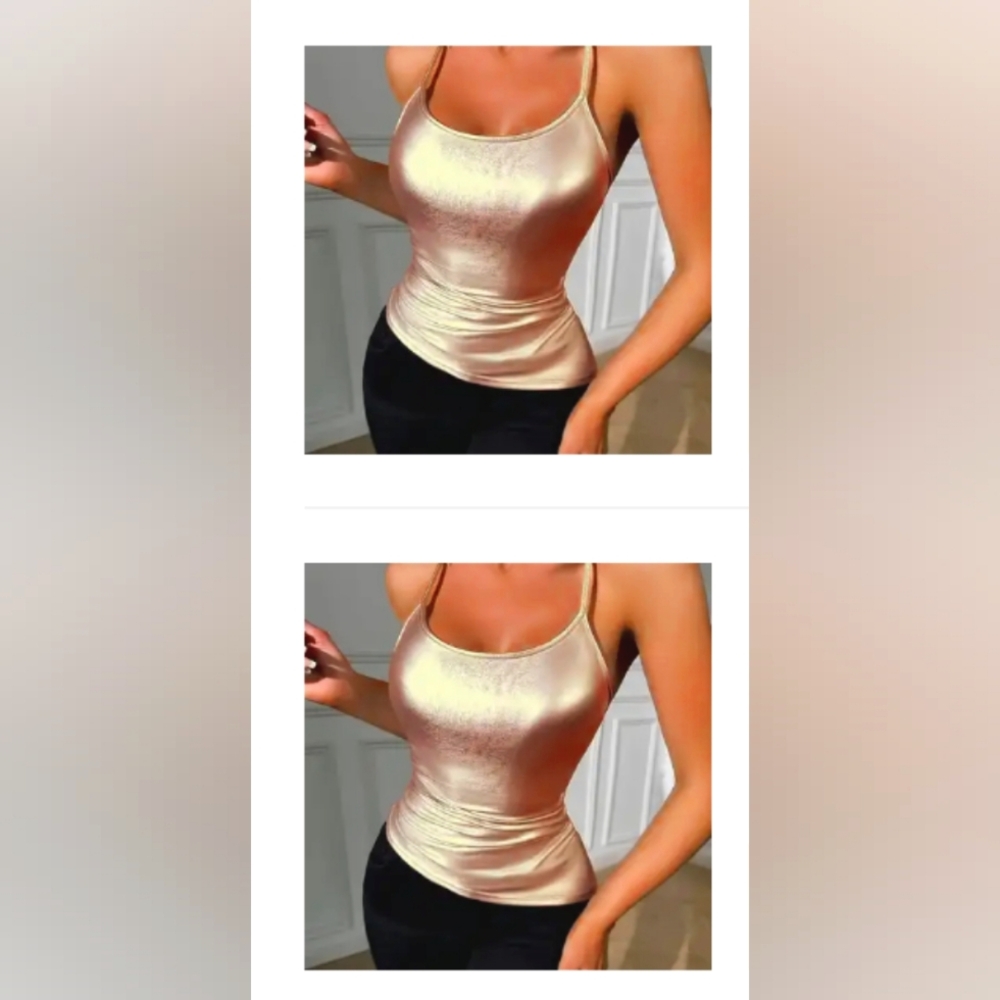 Cami Tank Top Champagne Gold! Versatile Small